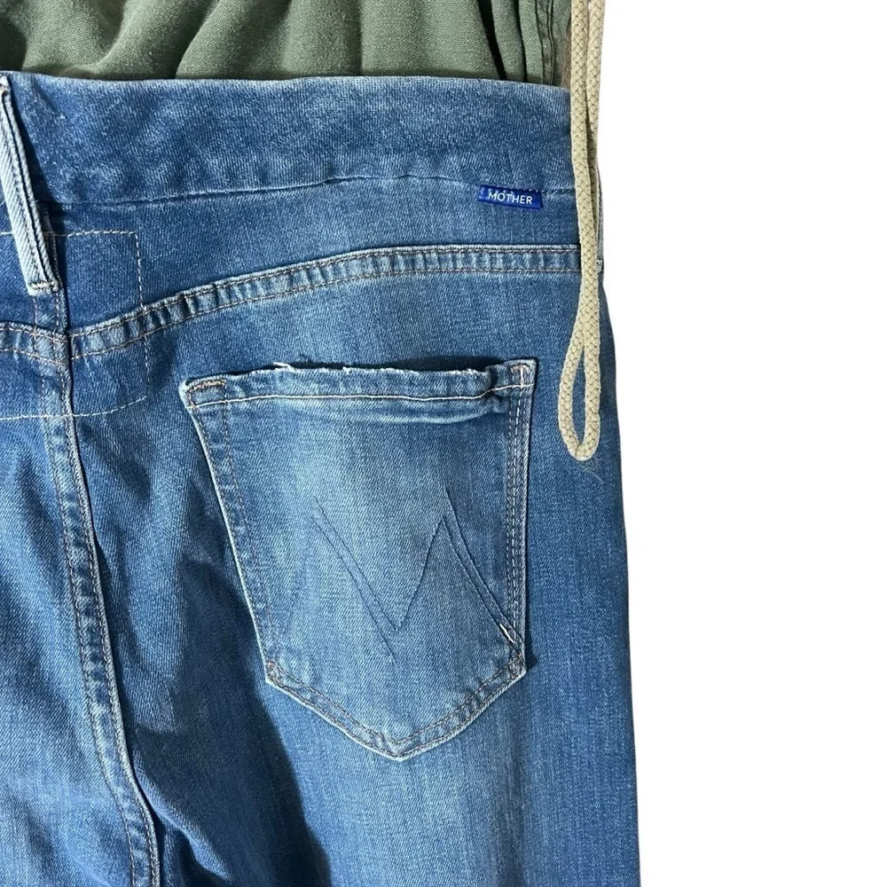 MOTHER 60% Denim The Balloon Drawstring Jogger Jeans in Pieces Of What?